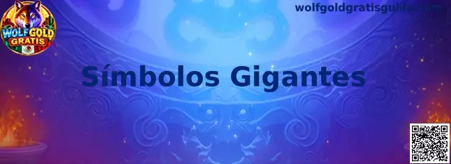 Representación de los Símbolos Gigantes de Wolf Gold y los tres carretes centrales fusionados durante los giros gratis